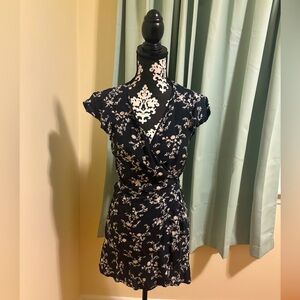 Abercrombie & Fitch Black and White Wrap Mini Dress